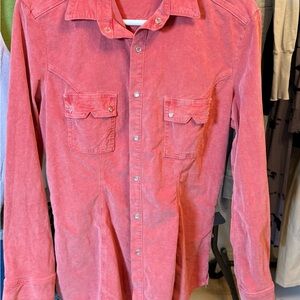 David Kahn Women's Coral Button Down Shirt